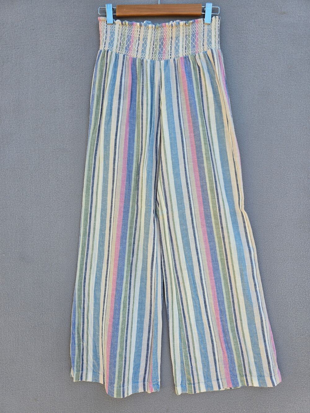 Indigo Rein Linen Blend Striped Pants Size Medium